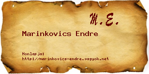 Marinkovics Endre névjegykártya