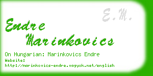 endre marinkovics business card